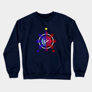 Phil.Flag / 3 Stars & Sun / Baybayin word PI (Pilipinas) Crewneck Sweatshirt